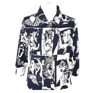 Vintage Artistic Button up Shirt .